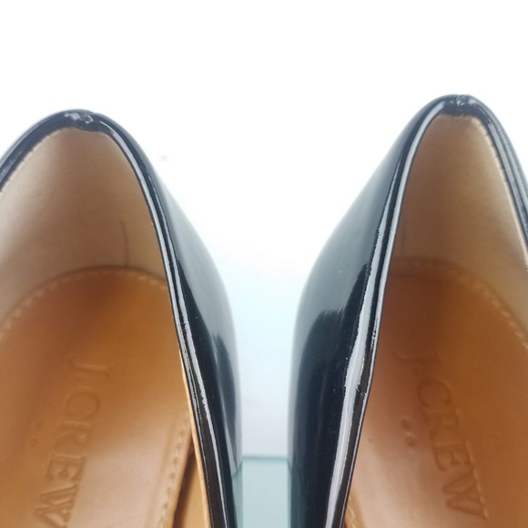 J. Crew Black Patent Leather Slip on Wedges 9.5 - Picture 3 of 8